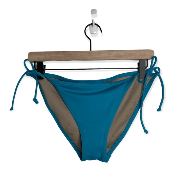 Victoria Secret Blue Cheeky Side Tie Classic Bikini Bottom Size L Sexy NWOT - Picture 2 of 12